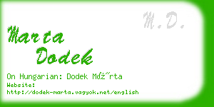 marta dodek business card